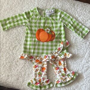Rare Editions Green and Orange Pumpkin Kids Matching Set